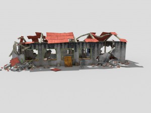 destroyed industrial building Modèle 3D