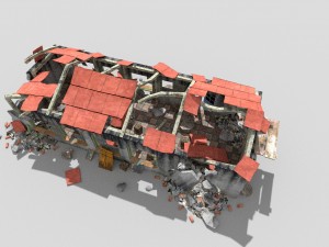 destroyed industrial building Modèle 3D