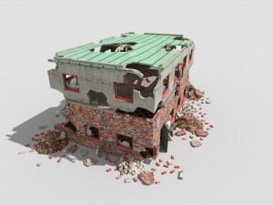 destroyed building 3D 模型