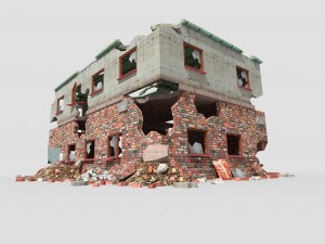 destroyed building 3D 模型