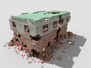 destroyed building 3D 模型