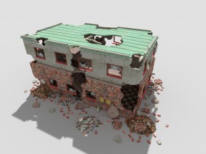 destroyed building 3D 模型