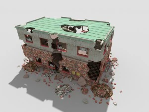 destroyed building 3D Model