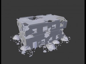 destroyed building 3D 模型