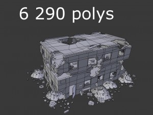 destroyed building 3D 模型