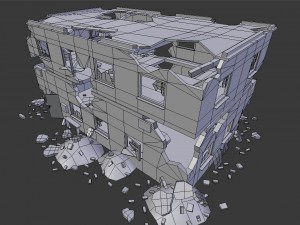 destroyed building 3D 模型