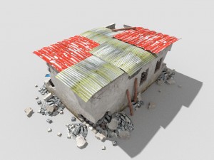 destroyed building Modèle 3D