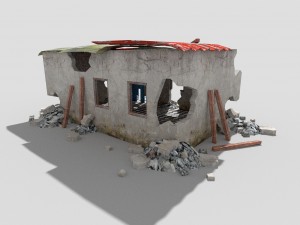 destroyed building Modèle 3D