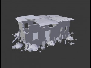 destroyed building Modèle 3D