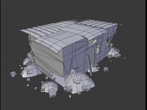 destroyed building Modèle 3D
