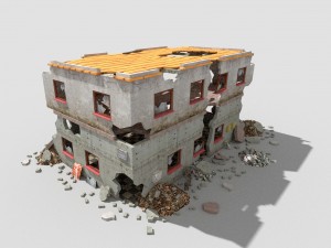 destroyed building 3D Model