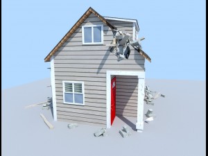 damaged house Modello 3D