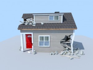 damaged house Modello 3D