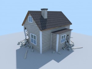 damaged house Modello 3D