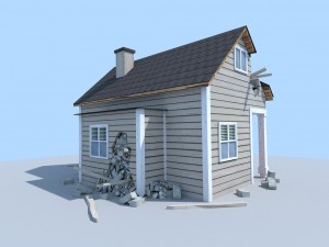 damaged house Modello 3D