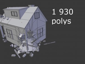 damaged house Modello 3D