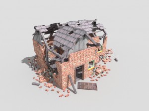 destroyed house 3D 模型