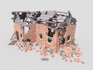 destroyed house 3D 模型