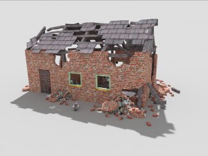 destroyed house 3D 模型