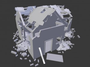 destroyed house 3D 模型