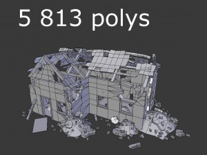 destroyed house 3D 模型