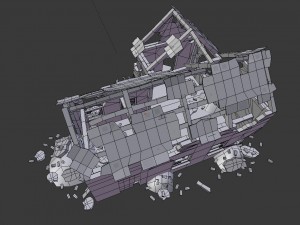 destroyed house 3D 模型