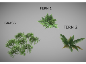 low poly jungle plants pack 3D Model