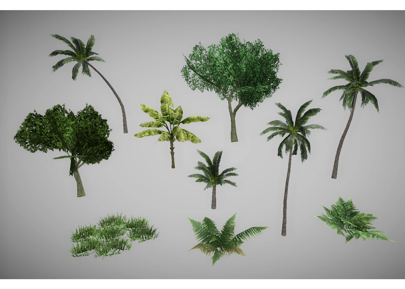 low poly jungle pack 3D Model .c4d .max .obj .3ds .fbx .stl .blend 