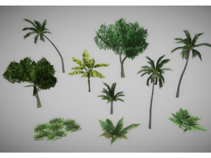 low poly jungle pack 3Dモデル