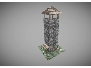 low poly medieval tower Modèle 3D
