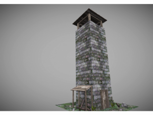 low poly medieval tower Model 3D