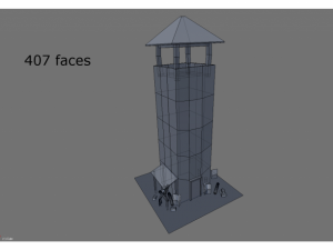 low poly medieval tower Model 3D