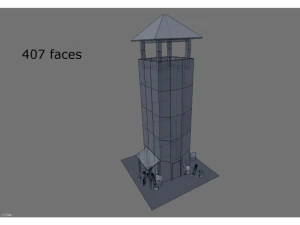 low poly medieval tower 3D Model