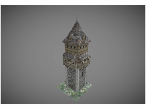 low poly medieval tower 3D मॉडल