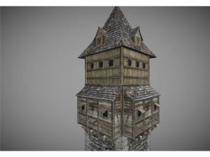 low poly medieval tower 3D मॉडल