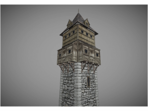 low poly medieval tower 3D मॉडल