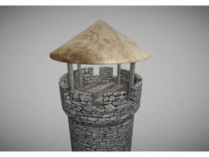 low poly medieval tower 3D Model