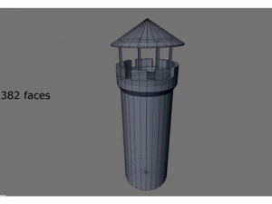 low poly medieval tower 3D Model