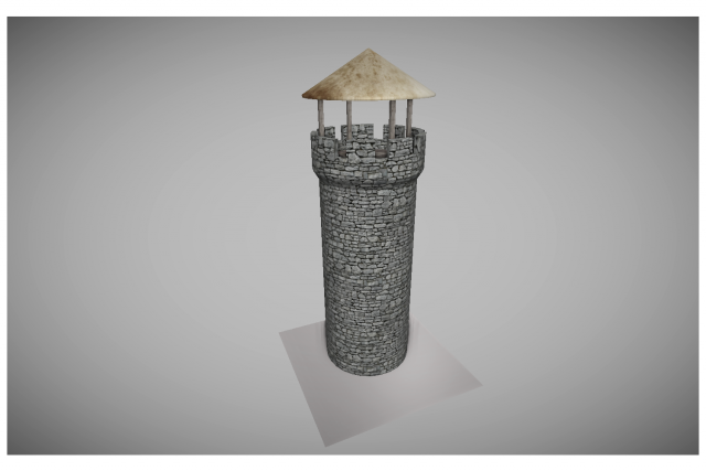 medieval tower 3D Model .c4d .max .obj .3ds .fbx .stl .blend 