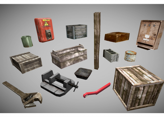 garage objects pack Modèle 3D .c4d .max .obj .3ds .fbx .stl .blend 