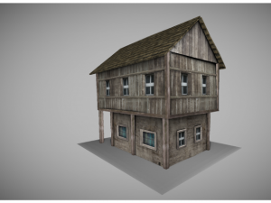 low poly medieval house Modelo 3D