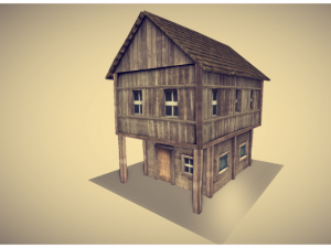 low poly medieval house Modelo 3D