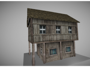 low poly medieval house Modelo 3D