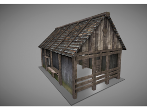 low poly medieval house Modelo 3D