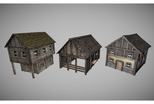 medieval buildings pack 3D Model .c4d .max .obj .3ds .fbx .stl .blend 