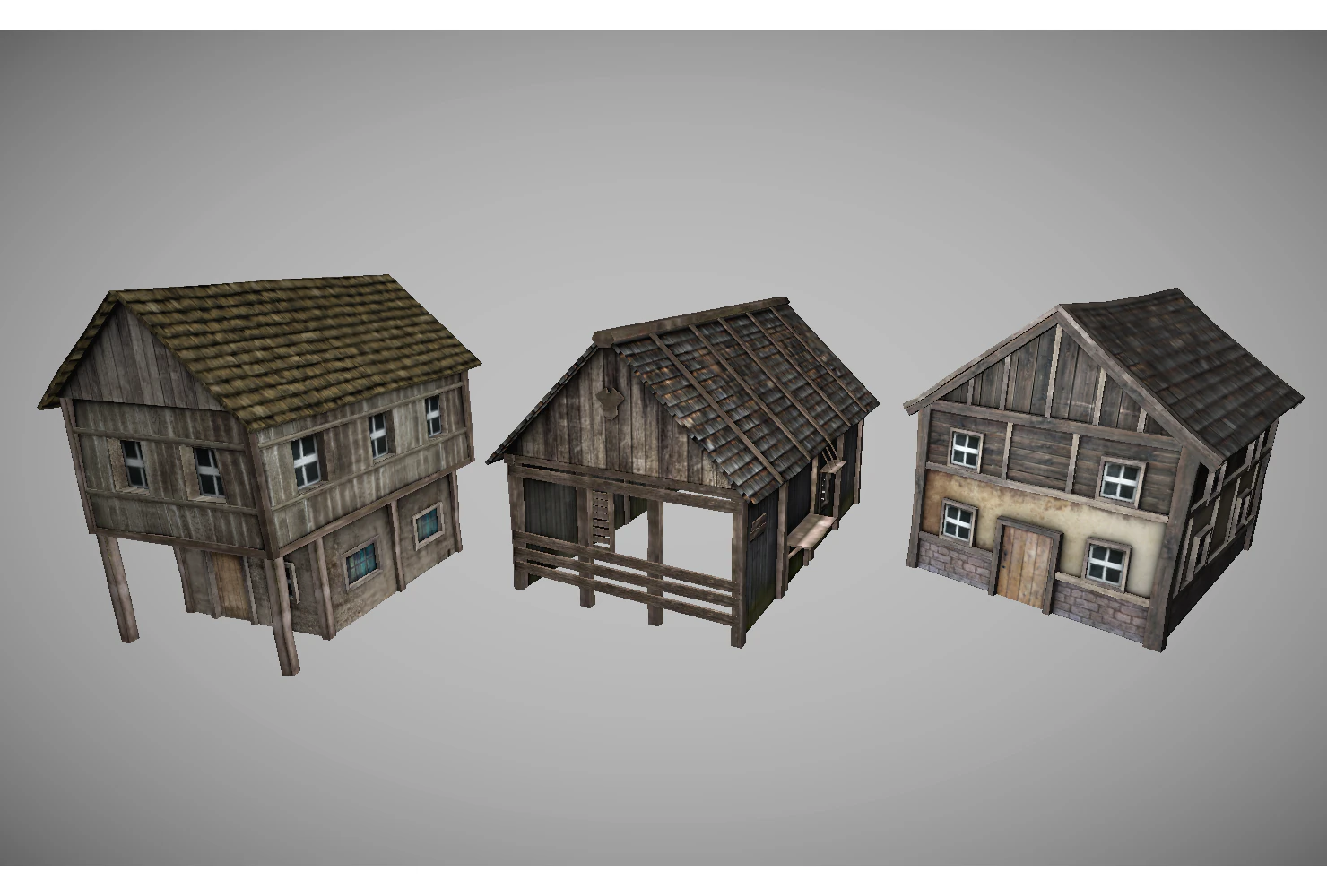 pacote de edif&iacute;cios medievais Modelo 3D .c4d .max .obj .3ds .fbx .stl .blend 