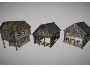 medieval buildings pack Modèle 3D