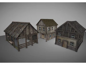 pacote de edif&iacute;cios medievais Modelo 3D