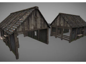 pacote de edif&iacute;cios medievais Modelo 3D