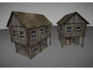 pacote de edif&iacute;cios medievais Modelo 3D